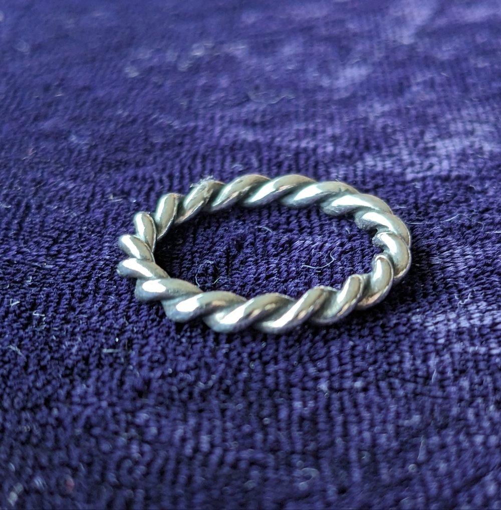 Size 5.75 Pandora Sterling Silver Stacked Twisted Band Ring